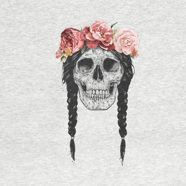 Skull with floral crown by soltib